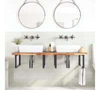 Teenpull Dessus de Meuble de Salle de Bain en Bois d'acacia Massif Finition à l'huile 120x60x4cm pour Meuble-lavabo, Cabinet de Salle de Bain, Meuble Flottant, Ensemble de Meubles