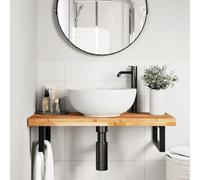 Teenpull Dessus de Meuble de Salle de Bain en Bois d'acacia Massif Finition à l'huile 80x40x4 cm Plateau Robuste pour Meuble-lavabo, Cabinet Flottant, Poste de Travail Polyvalent