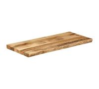 Teenpull Dessus de Table Bois de manguier Brut 80x40x2,5 cm Bord Vivant Naturel Plateau Solide Multifonction pour Bureau Restaurant ou établi