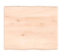 Teenpull Dessus de Table Bois Massif Non traité chêne 60 x 50 cm avec Bordure Vivante pour Table Bureau ou Restaurant Design Naturel Robuste