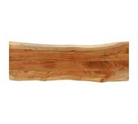Teenpull Dessus de Table en Bois Massif Acacia 110x40x3,8 cm rectangulaire avec Bord Vivant Finition Naturelle pour Table de Bar Bureau ou Restaurant
