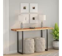 Teenpull Dessus de Table en Bois Massif Acacia 110x40x3,8 cm rectangulaire Bord Vivant pour Table Bar ou Bureau Surface résistante et Facile à Nettoyer