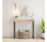 Teenpull Dessus de Table en Bois Massif Acacia 90x40x3,8 cm rectangulaire avec Bord Vivant pour Table de Bar Bureau ou Restaurant Surface Robuste et Facile à Nettoyer