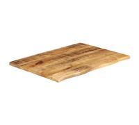 Teenpull Dessus de Table en Bois Massif manguier Brut 70x60x2,5 cm avec Bord Vif Rustique Plateau pour Table Bureau Plan de Travail Restaurant