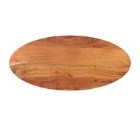 Teenpull Dessus de Table Ovale Bois Massif d'acacia 100x40x2,5 cm Finition Naturelle pour Table Bureau Restaurant Polyvalent Design Rustique Surface Facile à Nettoyer