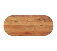 Teenpull Dessus de Table Ovale Bois Massif d'acacia 140x60x3,8 cm pour Table à Manger, Surface Non traitée, Remplacement de Table, Plateau Robuste Durable pour Usage Domestique ou Commercial