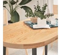 Teenpull Dessus de Table Ovale en Bois de chêne Massif 120x60x4 cm Plan de Travail Robuste pour Table Basse et Table de Bar Usage Polyvalent Durable et Facile à Entretenir