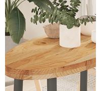 Teenpull Dessus de Table Ovale en Bois de chêne Massif 80x40x4 cm Finition Vernis léger pour Table Basse Bureau ou Restaurant Usage Durable et Entretien Facile