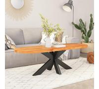 Teenpull Dessus de Table Ovale en Bois Massif d'acacia 120x50x3,8 cm Non traité pour Table à Manger Bureau Plan de Travail Polyvalent Durable