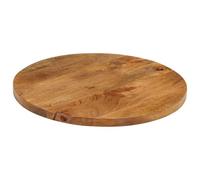 Teenpull Dessus de Table Rond en Bois de manguier Massif 40 cm diamètre 2,5 cm épaisseur Plateau pour Table Bureau ou Restaurant Finition chêne Rustique