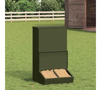 Teenpull Distributeur de porcs Vert Olive en Acier 55 x 51 x 91,5 cm résistant aux intempéries avec Grande capacité 20 kg idéal intérieur extérieur Pratique et Durable
