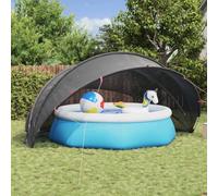 Teenpull Dôme de piscine noir 500 x 500 x 236 cm pliable résistant aux UV avec sac de transport et tendeurs pour piscine de jardin, piscine, piscine hors-sol comme protection contre les feuilles et la