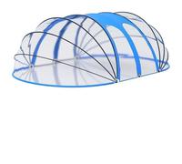 Teenpull Dôme de piscine ovale 620 x 410 x 210 cm PVC avec protection UPF 30, construction en acier en fibre de verre, deux portes latérales enroulables, spécialement conçu pour la piscine hors-sol