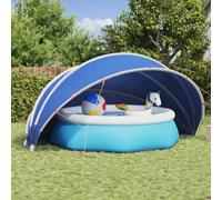 Teenpull Dôme de piscine pliable vert 500 x 500 x 236 cm en polyester résistant aux UV avec sac de transport, haubans et barres flexibles en fibre de verre, protection de piscine résistante aux