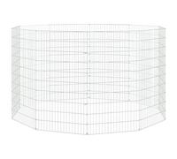 Teenpull Enclos d'animaux en Fer galvanisé 10 Panneaux 54x100 cm modulable pour Lapin cobaye Furet Rongeur intérieur extérieur sécurisé Jardin