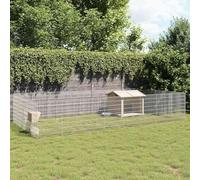 Teenpull Enclos pour Animaux en liberté 24 Panneaux Fer galvanisé 54x80 cm modulable Pliable sécurisé pour Lapin cobaye Hamster Furet Chinchilla Rongeur intérieur extérieur Jardin Confort