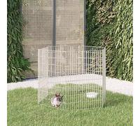 Teenpull Enclos pour Animaux en liberté 6 Panneaux Fer galvanisé 54x80 cm modulable et Pliable pour Lapin cobaye Hamster Rongeur intérieur extérieur Jardin Espace sécurisé