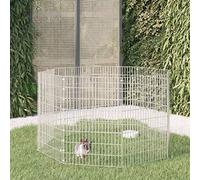 Teenpull Enclos pour Animaux en liberté 8 Panneaux 54x80cm en Fer galvanisé Robuste pour Lapin, cobaye, Hamster, Furet, Rongeur intérieur et extérieur, modulable, sécurisé, Espace Confortable