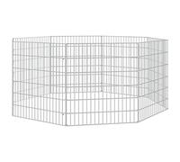 Teenpull Enclos pour Animaux en liberté 8 Panneaux Fer galvanisé 54x60 cm modulable Pliable pour Lapin cobaye Furet Chinchilla Rongeur intérieur extérieur Jardin Espace sécurisé Confort