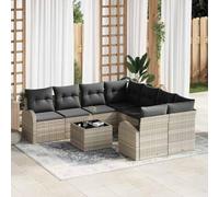 Teenpull Ensemble canapé de Jardin en polyrotin Durable 234x234x85 cm avec Coussins Amovibles, Design modulaire léger pour mobilier Patio extérieur Confortable et résistant aux UV