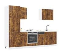 Teenpull Ensemble de 7 Meubles de Cuisine en Bois d'ingénierie chêne fumé Porto, armoires de Rangement spacieux, Buffet et Placard, Pieds réglables, Design Facile à Nettoyer pour Cuisine Moderne