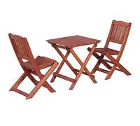 Teenpull Ensemble de Bistro 3 pcs pour Enfants en Bois d'eucalyptus Solide, mobilier de Jardin Pliable, chaises d'extérieur résistantes aux intempéries, Parfait pour terrasse et Patio