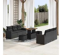 Teenpull Ensemble de canapé de jardin avec coussins 9 pièces en polyrotin et acier 90 x 55 x 71 cm pour salon de plein air