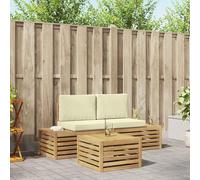 Teenpull Ensemble de canapé d'extérieur blanc avec coussin en polyester, 59 x 59 x 37 cm, canapé de jardin, module de salon, partie d'angle résistante aux intempéries, pour terrasse, balcon, jardin