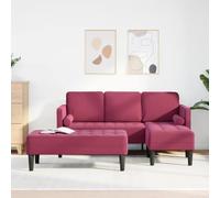 Teenpull Ensemble de canapé modulable en Polyester Bordeaux avec Coussins, canapé sectionnel 2 pièces pour Salon, mobilier Confortable et Durable, Design Contemporain élégant