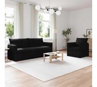 Teenpull Ensemble de Canapés 2 pcs Noir en Tissu, 196 x 82 x 85 cm, Mobilier de Salon Modulaire, Canapé Sectionnel Ergonomique, Confortable et Durable pour Intérieur
