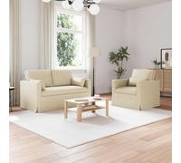 Teenpull Ensemble de canapés 2 pièces crème en Tissu, 139 x 78 x 80 cm, mobilier modulable pour Salon, canapé sectionnel Confortable et Durable adapté au séjour Moderne