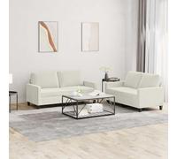 Teenpull Ensemble de canapés 2 pièces en Velours crème avec Coussins, mobilier pour Salon Confortable, canapé 2 Places, idéal pour détente et Conversation