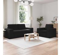 Teenpull Ensemble de canapés 2 pièces Noir Tissu 182 x 80 x 82 cm canapé modulable sectionnel pour Salon Meuble Confortable Durable et Design Ergonomique