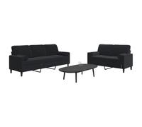 Teenpull Ensemble de canapés 2 pièces Noir Velours avec Coussins et traversins, mobilier Salon Confortable, Cadre métal Robuste, Dimensions 197x77x80 cm, idéal pour détente et Conversation