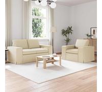 Teenpull Ensemble de canapés modulables 2 pcs crème Tissu 182 x 80 x 82 cm canapé sectionnel pour Salon Design Ergonomique Confortable et Durable