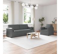 Teenpull Ensemble de canapés modulables 2 pièces Gris foncé 198 x 78 x 80 cm Tissu Confortable pour Salon mobilier sectionnel avec Cadre métal et Coussins ergonomiques