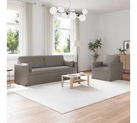 Teenpull Ensemble de canapés modulables 2 pièces Taupe 198 x 78 x 80 cm Tissu avec Cadre métal et accoudoirs Bois, canapé sectionnel Confortable pour Salon et Chambre