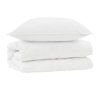 Teenpull Ensemble de Duvet Blanc en Microfibre avec Oreiller 2 pcs 200 x 155 cm Confortable et Doux pour lit intérieur Minimaliste Usage Toute Saison