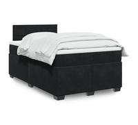 Teenpull Ensemble de lit à sommier tapissier moderne avec matelas, tête de lit et cadre de lit, noir, 120 x 200 cm, en velours de luxe pour un sommeil réparateur et un soutien maximal dans la chambre