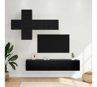 Teenpull Ensemble de meuble TV mural en bois 3 pièces avec espace de rangement, modulaire, peu encombrant, meuble de salon moderne pour médias, HiFi, télévision, home cinéma et rangement