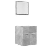 Teenpull Ensemble de Meubles de Salle de Bain 2 pcs Gris béton Bois d'ingénierie, Armoire lavabo 41x38,5x46 cm, Miroir 40x37 cm, Rangement spacieux, Meuble Flottant, Cabinet Salle de Bain Pratique