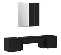Teenpull Ensemble de Meubles d'entrée 6 pcs Bois d'ingénierie avec Banc Coffre, Miroir Acrylique, Porte-Manteaux et Rangement Mural pour Couloir, Salon, Chambre, entrée Pratique et