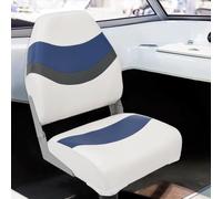 Teenpull Ensemble de sièges de Bateau Pliables Lot de 2 avec Dossier Haut en PVC et Aluminium, Dimensions 44x38x55 cm, Compatible voilier, Catamaran, croisière, Navigation Nautique, Confort Durable