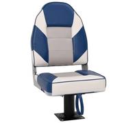 Teenpull Ensemble de sièges de Bateau Pliables Lot de 2 avec Dossier Haut en PVC et PU, Dimensions 39x43x58 cm, piédestal Acier, idéal pour voilier Catamaran croisière Navigation Marine Pont Coque