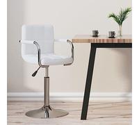 Teenpull Ensemble de tabourets de bar en cuir synthétique blanc avec hauteur réglable pour cuisine, salle à manger