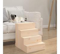 Teenpull Escalier en bois de pin massif avec marches antidérapantes pour chiens et chats - 40 x 49 x 47 cm - Aide à l'entrée à côté du lit, du canapé dans le salon et le véhicule