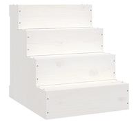 Teenpull Escalier pour animal de compagnie, blanc, en pin massif, 40 x 49 x 47 cm, antidérapant et compact, idéal comme aide à la montée pour chien, chat, canapé, lit, voiture, ménage les