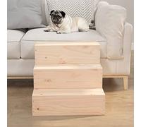 Teenpull Escalier pour animaux de compagnie en pin massif 40 x 37,5 x 35 cm avec marches antidérapantes comme rampe à cent et escalier pour chat pour canapé, lit, voiture, aide à l'entrée dans le
