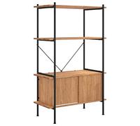 Teenpull Étagère à 4 Niveaux Armoire 80x40x130cm Bois d'ingénierie et Acier Robuste bibliothèque Rangement Salon Chambre Bureau avec système Fixation Murale Anti-Renversement