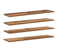 Teenpull Étagère à Livres en Bois d'ingénierie Marron 4 pcs 80 x 20 x 1,5 cm avec 3 Compartiments, unité de Rangement intérieure, étagère modulable pour Chambre et Salon